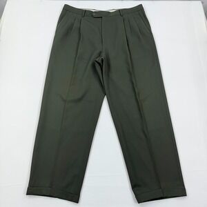 Vintage Monsieur Givenchy Dress Pants 38x30 Mens 40R Pleated Cuffed Trousers